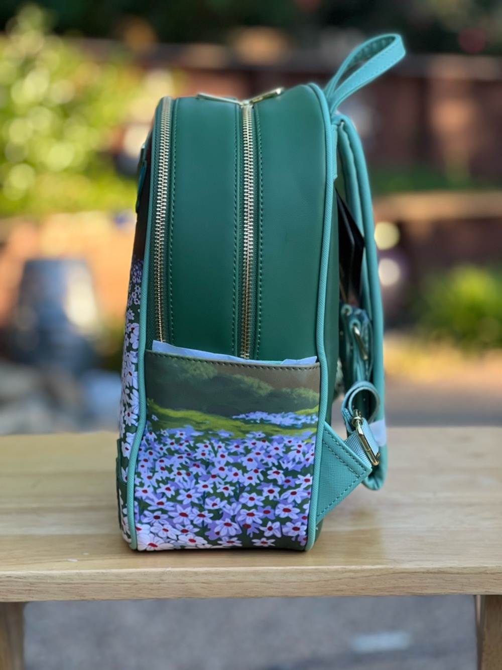 Loungefly Disney Alice in Wonderland Field of Flowers Mini Backpack & Wallet NWT - Picture 3 of 12